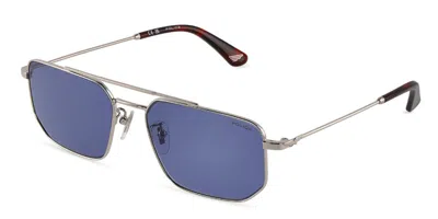 Police Splu66 Origins Lite 40 0579 Men's Sunglasses  Size 55 In Silver