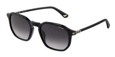 Police Splu69 Roadie 8 0700 Men's Sunglasses  Size 53 In Black