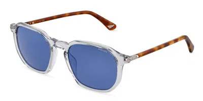 Police Splu69 Roadie 8 71mb Men's Sunglasses  Size 53 In Blue