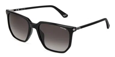 Police Splu70 Roadie 9 0700 Men's Sunglasses  Size 55 In Black