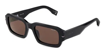 Police Splu72 Supernova 10 0700 Men's Sunglasses  Size 54 In Black