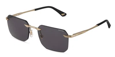 Police Splu75 Overfly 1 0672 Men's Sunglasses  Size 57 In Gold