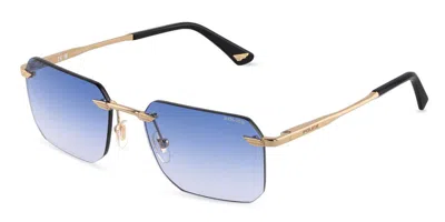 Police Splu76 Overfly 2 0300 Men's Sunglasses  Size 57 In Gold