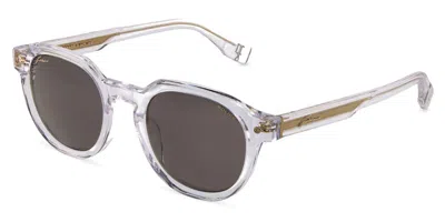 Police Splu83 Zac 3 W/a 0880 Men's Sunglasses Clear Size 51 In Shiny Clear