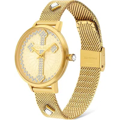 Police Stainless Steel Women's Watch In Gold