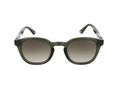 Police Sunglasses In Green Transparent Glossy