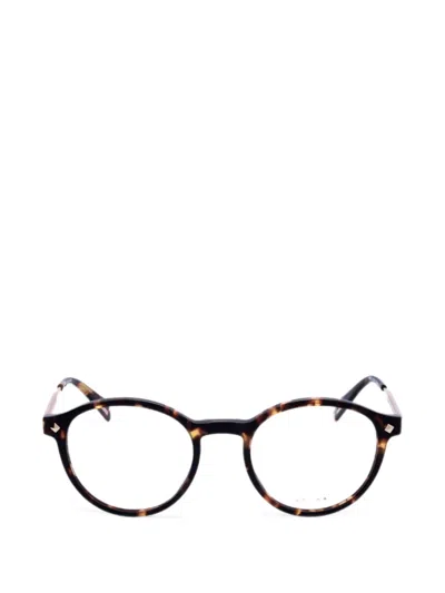 Police Tortoiseshell-effect Round-frame Glasses In Brown