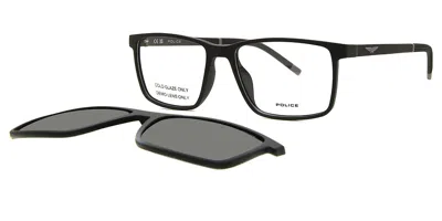 Police Upll74 Solstice Lite 1 With Clip-on Men's Glasses, Black, Size 54