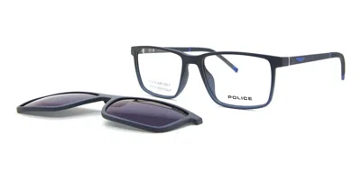 Police Upll74 Solstice Lite 1 With Clip-on Men's Glasses, Blue, Size 54