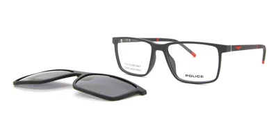 Police Upll74 Solstice Lite 1 With Clip-on Men's Glasses, Grey, Size 54 In Gray