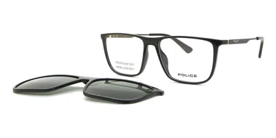 Police Uplp09 Origins Lite 27 With Clip-on Z42p Men's Sunglasses Black Size 54 In Metallic