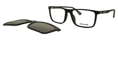 Police Uplq66 Origins Lite 32 With Clip-on U28p Occhiali Da Vista Neri Per Uomo (solo Montatura) In Black