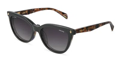 Police Uplt98e Dawn Lite 2 With Clip-on P82p Women's Glasses Purple Size 54 - Free Lenses - Blue Light Bloc In Black
