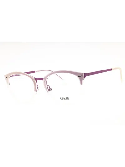 Police Vpl283 Round Metal Eyeglasses For Women In Purple