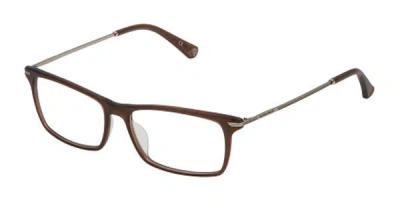 Police Vpl473 Men's Glasses, Brown, Size 52