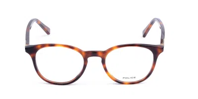 Police Vpl817 Men's Glasses, Tortoiseshell, Size 47 In Brown