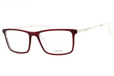 Police Vpld08 Rectangular Acetate Eyeglasses In Bordeaux