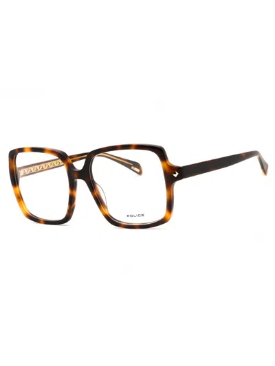 Police Vplg30 Rectangular Acetate Eyeglasses For Women In Brown