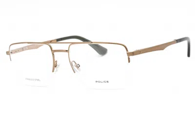 Police Vplg71m Metal Rectangle Eyeglasses In Bronze