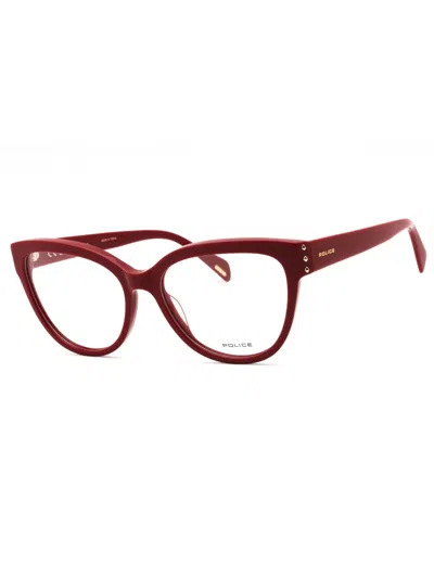 Police Vplm05 Eyeglasses In 0u17 - Shiny Cherry Red/clear Demo Lens