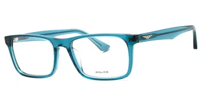 Police Vpln16m 0w47 Men's Glasses Blue Size 56 - Free Lenses - Blue Light Block Available In Metallic