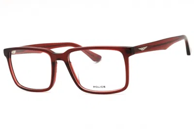 Police Vpln17 Rectangular Acetate Eyeglasses In Burgundy
