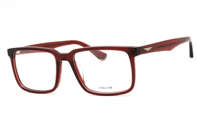 Police Vpln17m Rectangular Acetate Eyeglasses In Burgundy