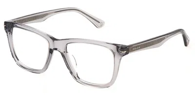 Police Vpln19 Champ 6 04g0 Men's Glasses Clear Size 53 - Free Lenses - Blue Light Block Available In Gray