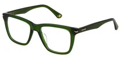 Police Vpln19 Champ 6 Men's Glasses, Green, Size 53