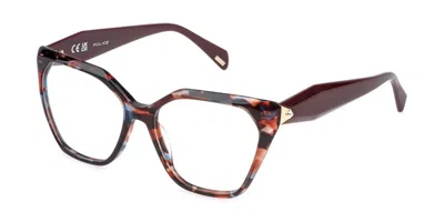 Police Vplr18 New Clue 1 09uv Occhiali Da Vista Tartarugatishell Per Donna (solo Montatura) In Brown