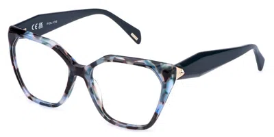 Police Vplr18 New Clue 1 0p61 Women's Glasses Tortoiseshell Size 54 - Free Lenses - Blue Light Block Availa In Blue Tortoise