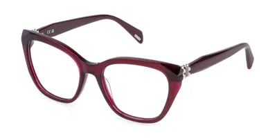 Police Vplt01 Enigma 2 0afd Women's Glasses Red Size 54 - Free Lenses - Blue Light Block Available In Brown