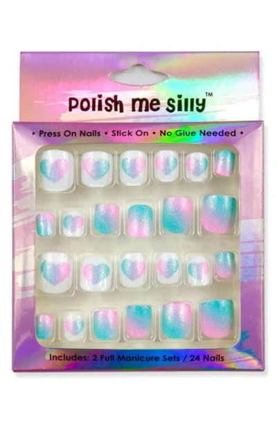 Polish Me Silly Kids' Ombré Press-on Nails In Ombre Hearts