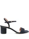 Pollini Blue Sandals With Square Toe And Adjustable Strap In Blue