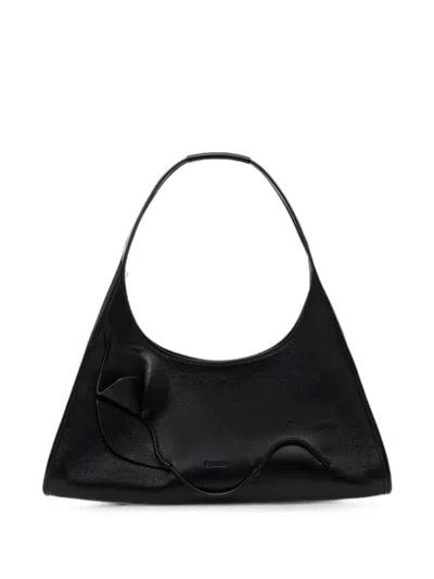 Pollini Amonet Flower-appliqué Tote Bag In Black