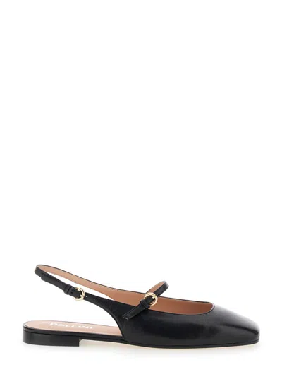 Pollini Black Slingback Ballet Flats