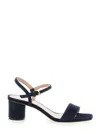 Pollini Blue Sandals With Square Toe And Adjustable Strap