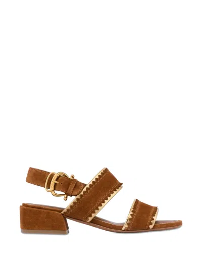 Pollini Buckle Trim Sandals In Brown