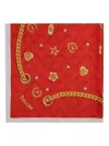 Pollini Chain-print Scarf In Red