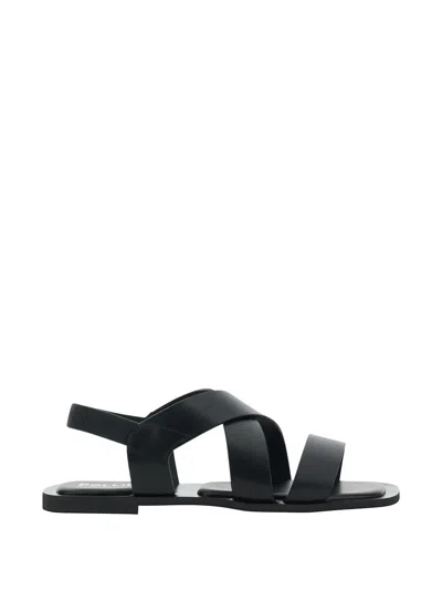 POLLINI CROSSOVER-STRAP SLINGBACK SANDALS