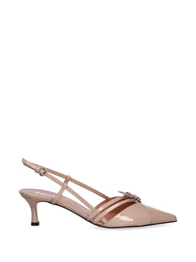 Pollini Echos Patent-finish Slingback Pumps In Pink