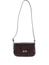 Pollini Foldover Plaque Shoulder Bag In Brown