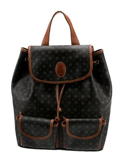 Pre-owned Pollini Leather Backpack In Black