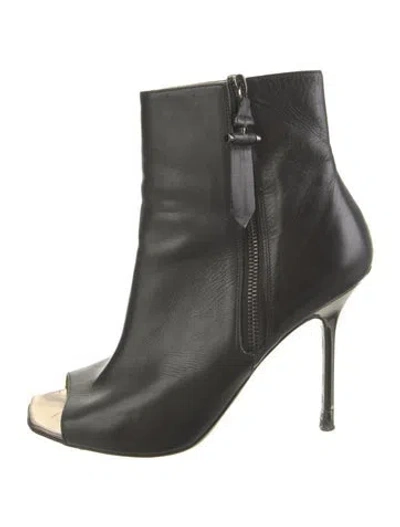 Pre-owned Pollini Leather Boots In Black