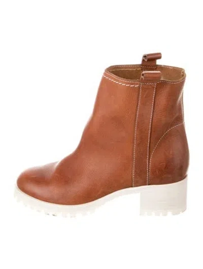 Pre-owned Pollini Leather Boots In Orange