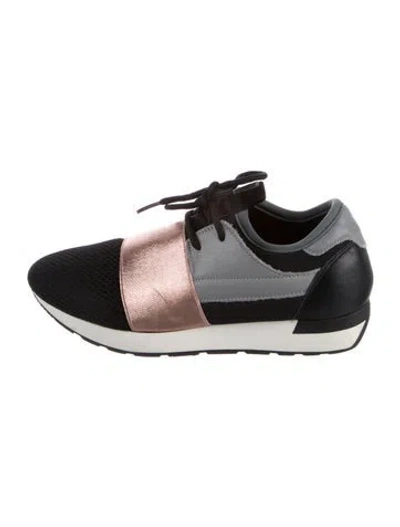 Pre-owned Pollini Leather Colorblock Pattern Sneakers In Silver