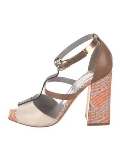 Pre-owned Pollini Leather Patterned Pumps In Metallic