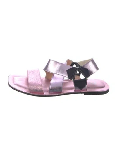 Pre-owned Pollini Leather Sandals In Purple