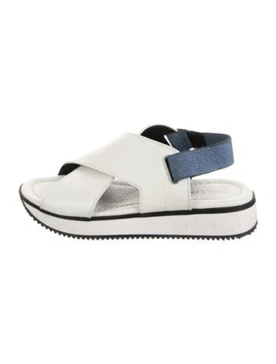 Pre-owned Pollini Leather Sandals In White