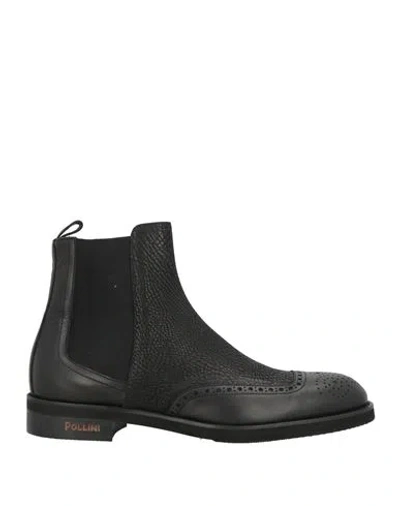 Pollini Man Ankle Boots Black Size 10 Leather
